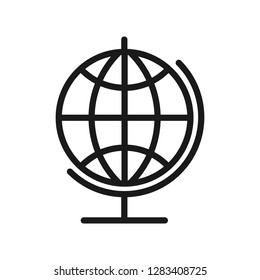 Globe - outline icon on white background. Editable stroke. Vector illustration