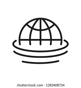 Globe - outline icon on white background. Editable stroke. Vector illustration