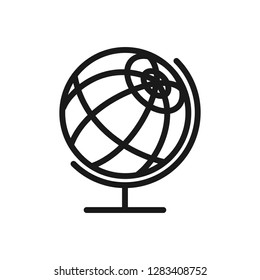 Globe - outline icon on white background. Editable stroke. Vector illustration