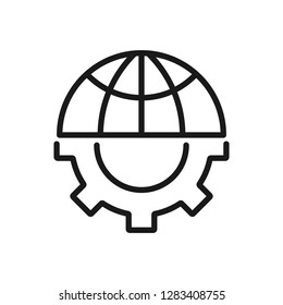 Globe - outline icon on white background. Editable stroke. Vector illustration