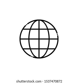 Globe outline icon. SEO & WEB Illustration style.