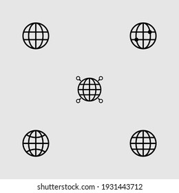 globe outline icon set. isolated vector illustrations