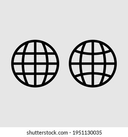 globe outline icon set isolated vector illustration