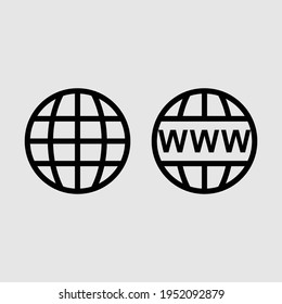 Kontursymbol für den Globus einzeln auf Vektorgrafik