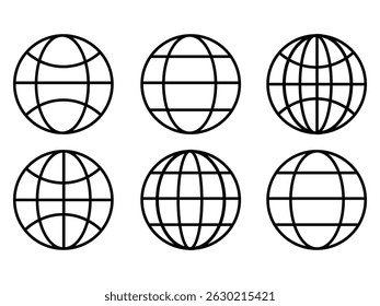 ícone de contorno do globo definir ilustração vetorial. terra, mundo, global, planeta símbolo vetor