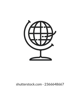 Globe-Umriss-Symbol. Vektorgrafik. Das isolierte Symbol eignet sich für Web-, Infografiken, Schnittstellen und Apps.
