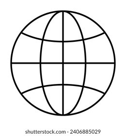 Globe outline icon. Vector illustration isolated on white background
