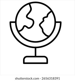 Globe Outline Icon Vector Illustration