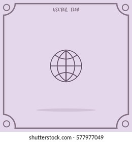 Globe Outline Vector Icon.