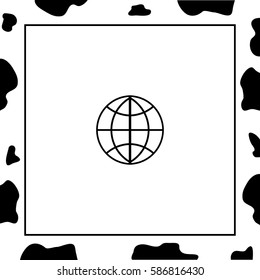 Globe Outline Vector Icon.