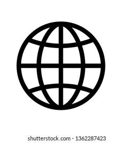 Globe outline vector icon. Global network. Isolated vector sign symbol.