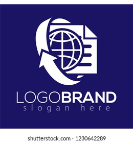 globe page logo vector icon, globe page vector template