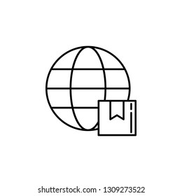 globe parcel. Signs and symbols can be used for web, logo, mobile app, UI, UX on white background