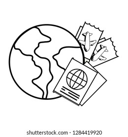 globe with passport