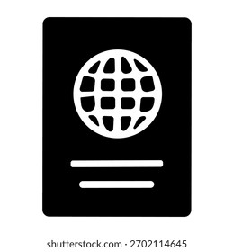 Globe Passport icon or logo isolated sign symbol vector illustration - high quality black style vector icons