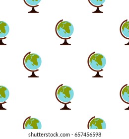 Globe pattern seamless background in flat style repeat vector illustration