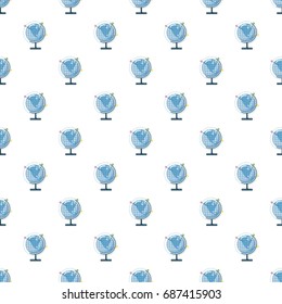 Globe pattern seamless repeat in cartoon style vector illustration