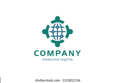 globe and people concept, globe icon, people logo template, world logo template, 