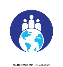 Globus und Menschen Symbol Vektorgrafik. World People Logo Design Symbol Vektorgrafik.