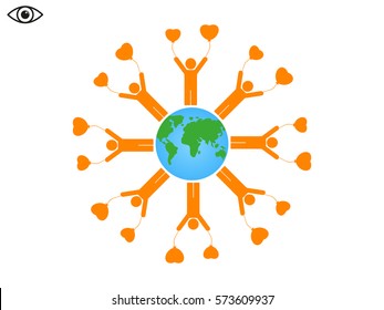 globe, people, icon vector illustration eps10