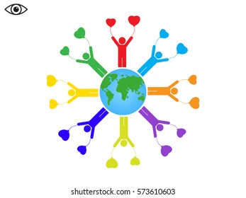 globe, people, icon vector illustration eps10
