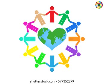 globe, people, icon vector illustration eps10
