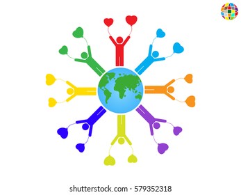 globe, people, icon vector illustration eps10