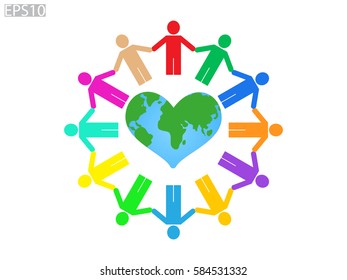 globe, people, icon vector illustration eps10