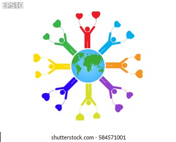 globe, people, icon vector illustration eps10