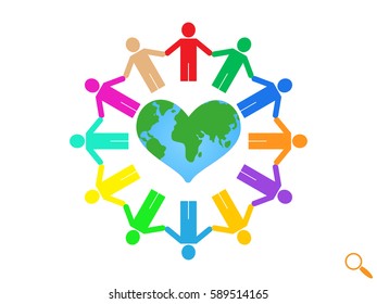 globe, people, icon vector illustration eps10