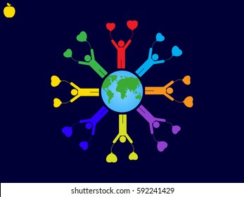globe, people, icon vector illustration eps10