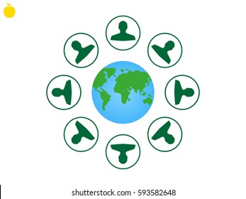 globe, people, icon vector illustration eps10