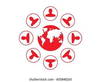 globe, people, icon vector illustration eps10