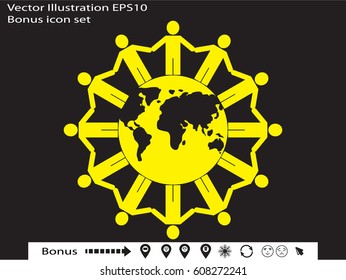 globe, people, icon vector illustration eps10
