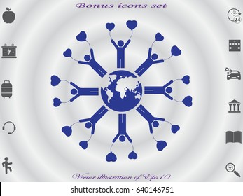 globe, people, icon vector illustration eps10