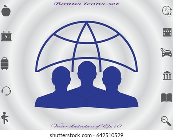 globe, people, icon vector illustration eps10
