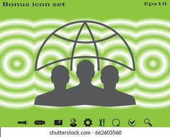 globe and people icon vector illustration eps10
