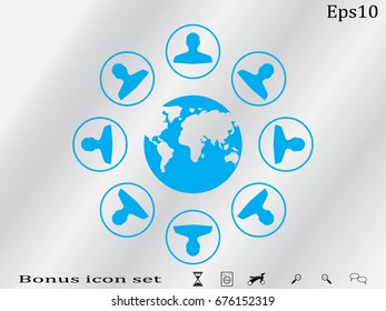 globe, people, icon vector illustration eps10