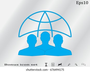 globe, people, icon vector illustration eps10
