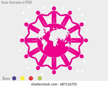 globe, people, icon vector illustration eps10