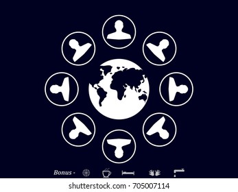 globe, people, icon vector illustration eps10