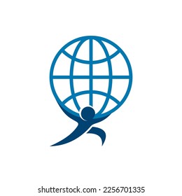 globe people illustration vector logo