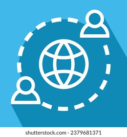 globe and people, social network, connection, vector illustration 