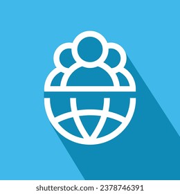 globe and people, team, vector illustration 