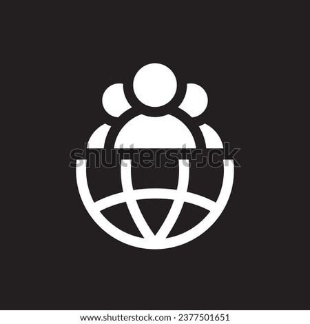 globe and people, team, vector illustration 