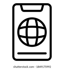Icono de teléfono de globo. Icono del vector del teléfono del globo para el diseño web aislado en fondo blanco