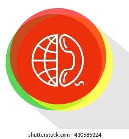 globo y teléfono. Plantilla de Internet. Icono del vector.
