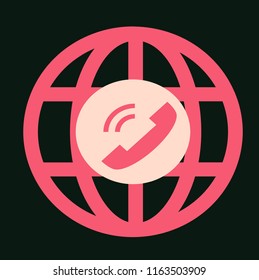 globe phone vector icon