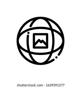 Globe Photo Icon. Simple Vector line icon. EPS 10
