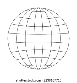 Globe pictogram. Earth planet sphere icon. Global international problems, people connecting, travelling, all around world delivery symbol. Vector outline illustration